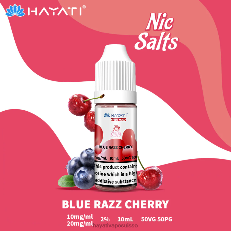 Hayati Pro Max sels de nicotine cerise bleue - Hayati vape flavours 2ND0X231