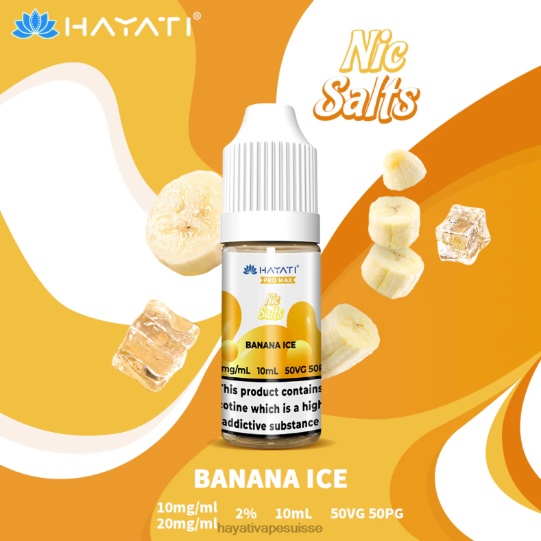 Hayati Pro Max sels de nicotine glace à la banane - Hayati store Suisse 2ND0X230