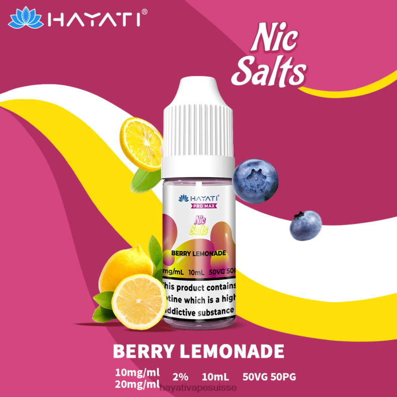 Hayati Pro Max sels de nicotine limonade aux baies - Hayati flavours Suisse 2ND0X228