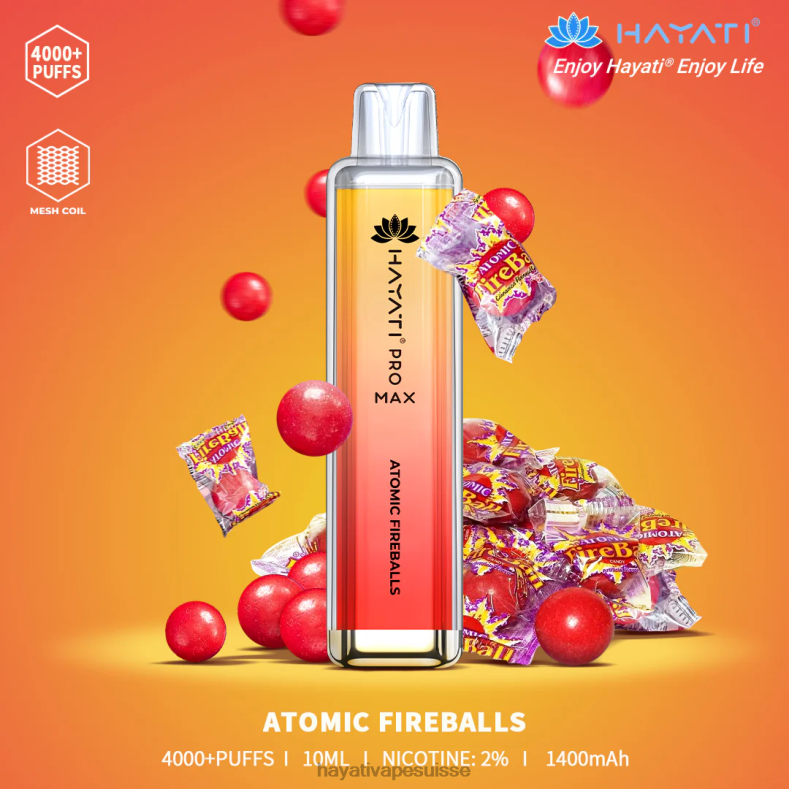 Hayati Pro Max jetable boule de feu atomique - Hayati flavour list 2ND0X89