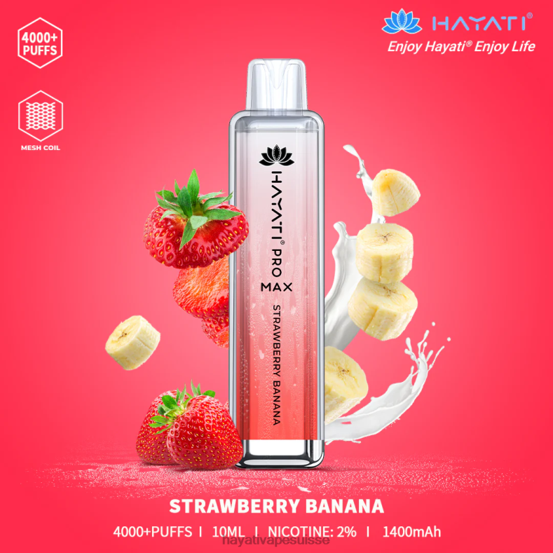 Hayati Pro Max jetable fraise banane - Hayati flavour list 2ND0X139