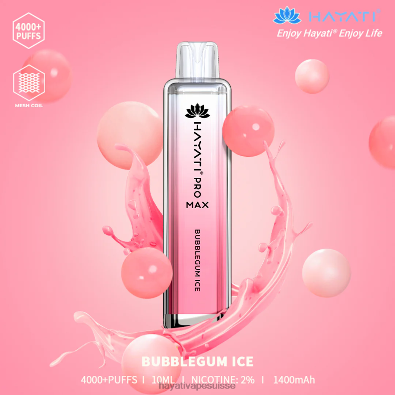 Hayati Pro Max jetable glace au chewing-gum - Hayati vape flavours 2ND0X131