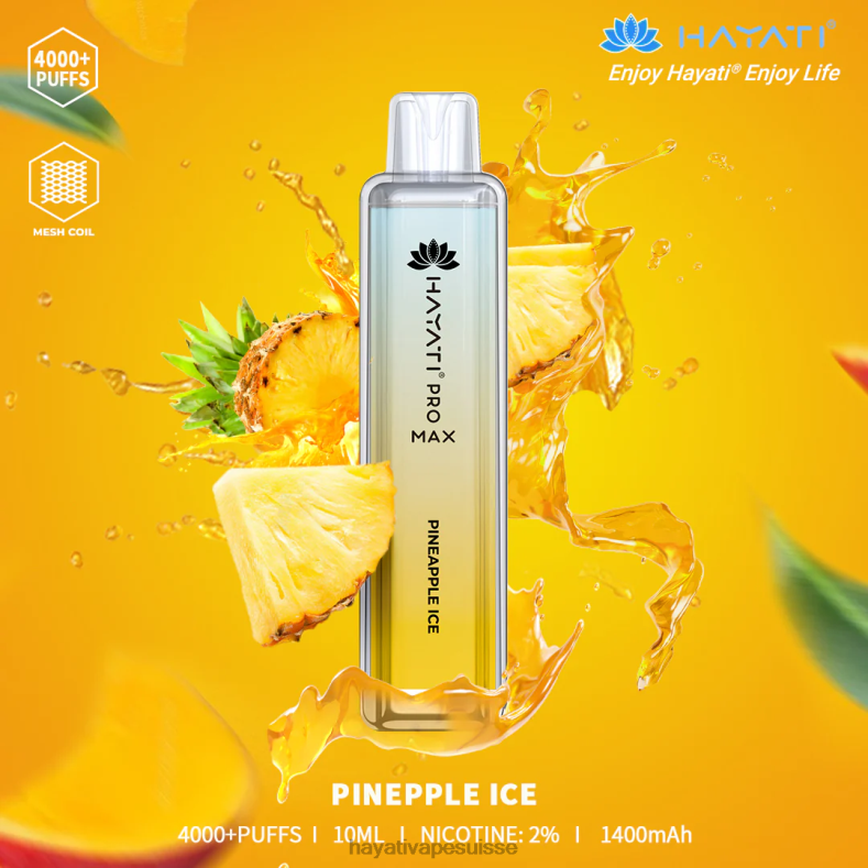 Hayati Pro Max jetable glace à l'ananas - Hayati vape liquid 2ND0X114
