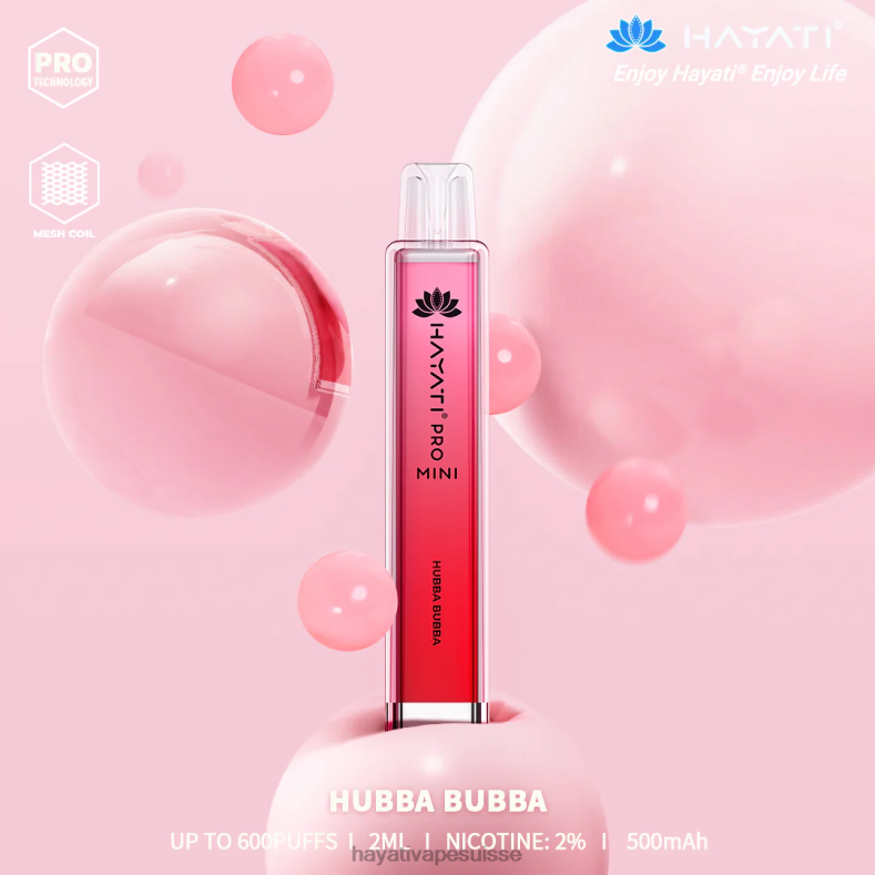 Hayati Pro Mini jetable Hubba Bubba - Hayati vape flavours 2ND0X11