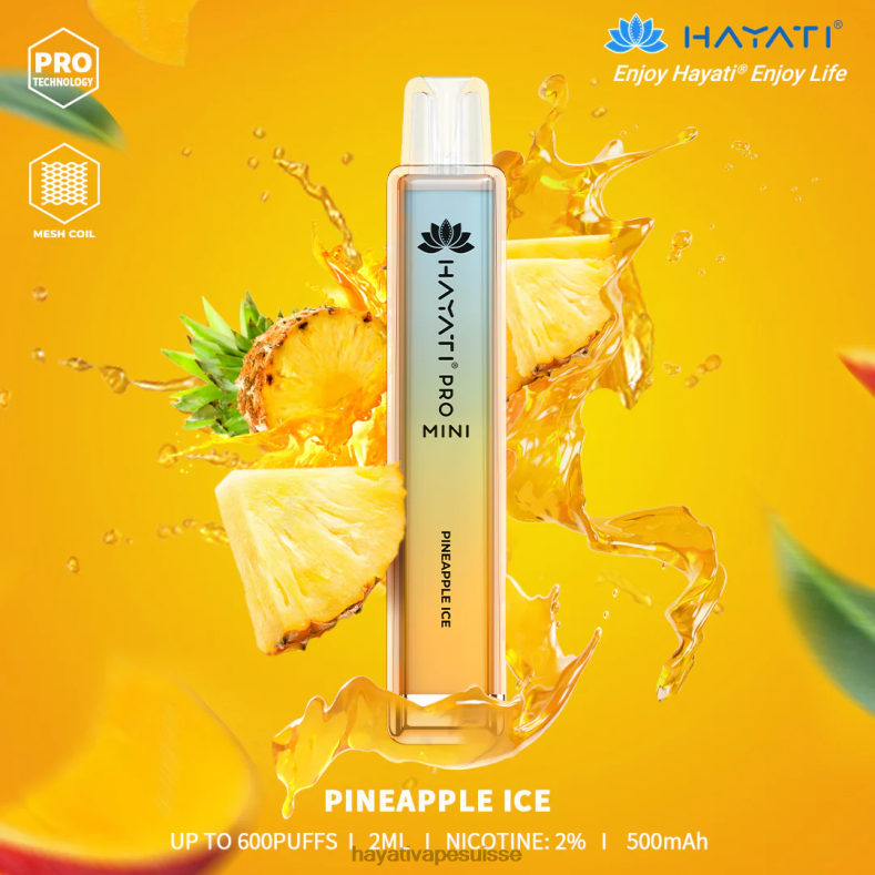 Hayati Pro Mini jetable glace à l'ananas - Hayati vape review 2ND0X17