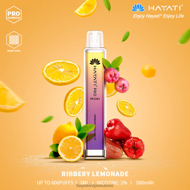 Hayati Pro Mini jetable limonade aux côtes - Hayati store Suisse 2ND0X20