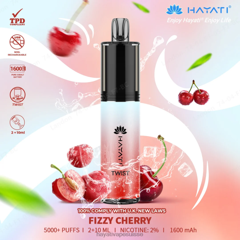 Hayati Twist jetable cerise pétillante - Hayati flavour list 2ND0X69