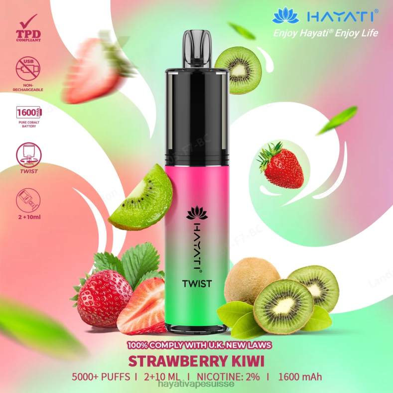 Hayati Twist jetable fraise-kiwi - Hayati berne 2ND0X83