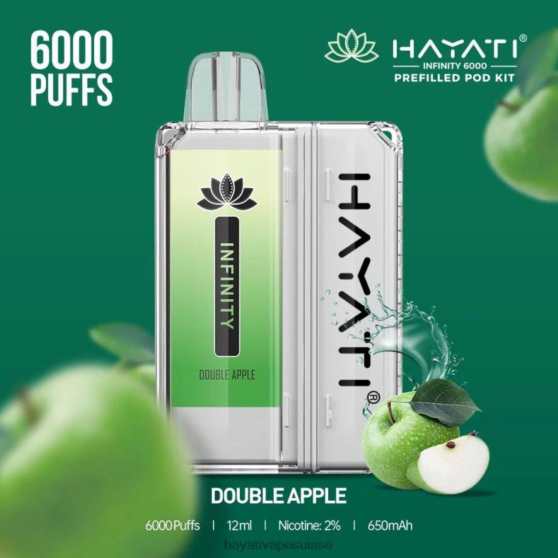 Hayati Infinity 6000 kits de dosettes double pomme - Hayati vape near me 2ND0X146