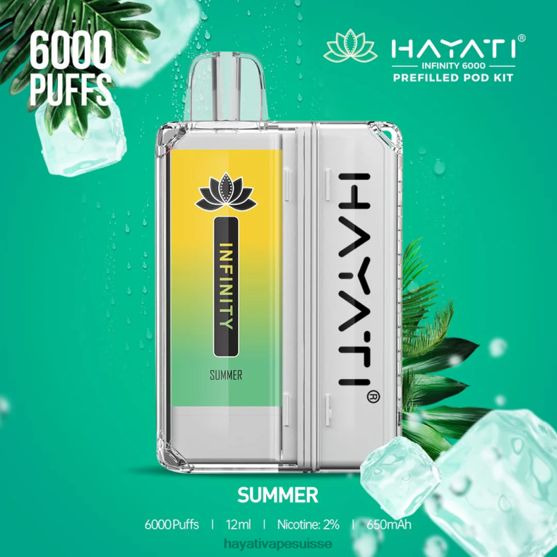 Hayati Infinity 6000 kits de dosettes été - Hayati Suisse 2ND0X162