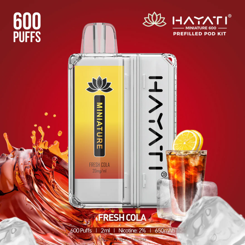 Hayati Miniature 600 kits de dosettes cola frais - Hayati vape Suisse 2ND0X35