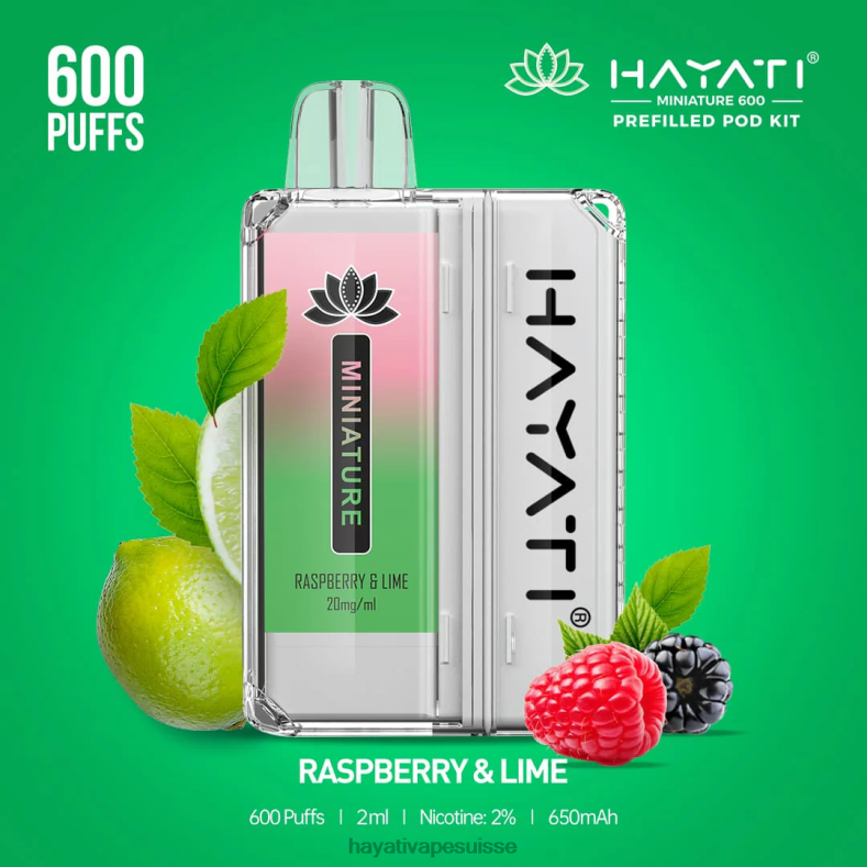 Hayati Miniature 600 kits de dosettes framboise et citron vert - Hayati berne 2ND0X43