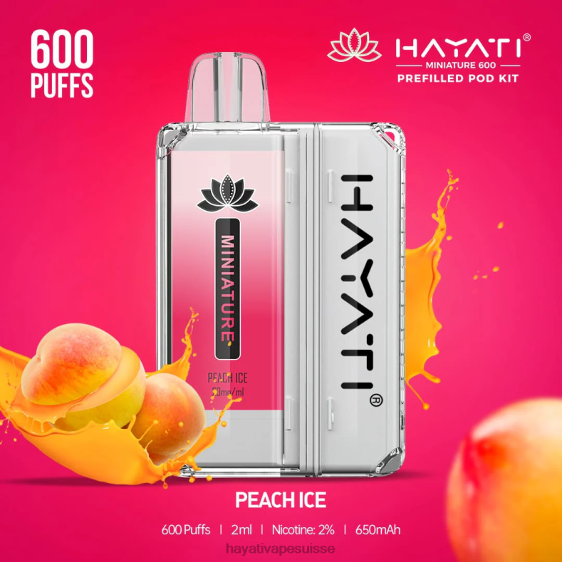 Hayati Miniature 600 kits de dosettes glace à la pêche - Hayati vape flavours 2ND0X41