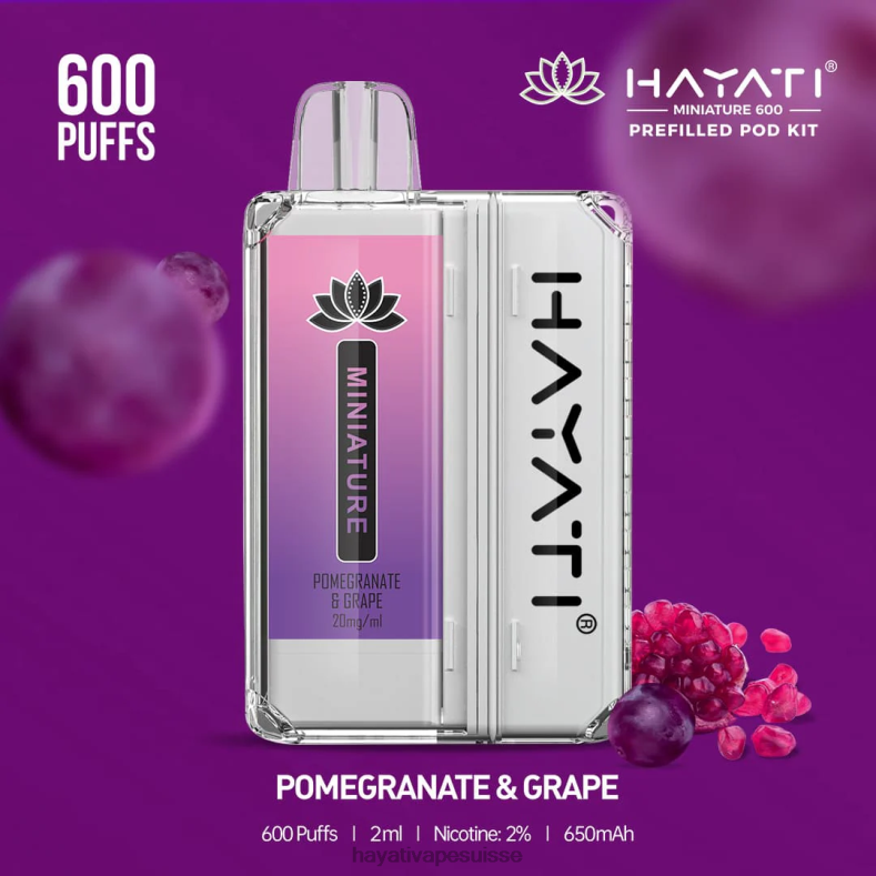 Hayati Miniature 600 kits de dosettes grenade et raisin - Hayati Suisse 2ND0X42