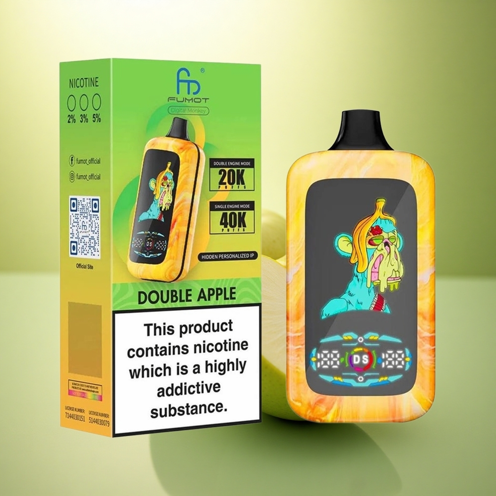 Fumot Digital Monkey 20000/40000 Puffs Double Pomme Dual Mesh Coil 850 mAh Nicotine 5%