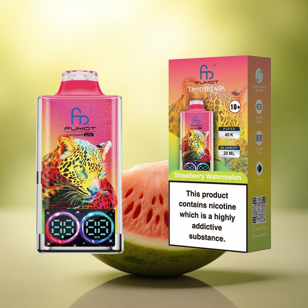 Fumot Leopard 40K Puffs Fraise Pastèque 5% Nicotine Dual Mesh 700mAh