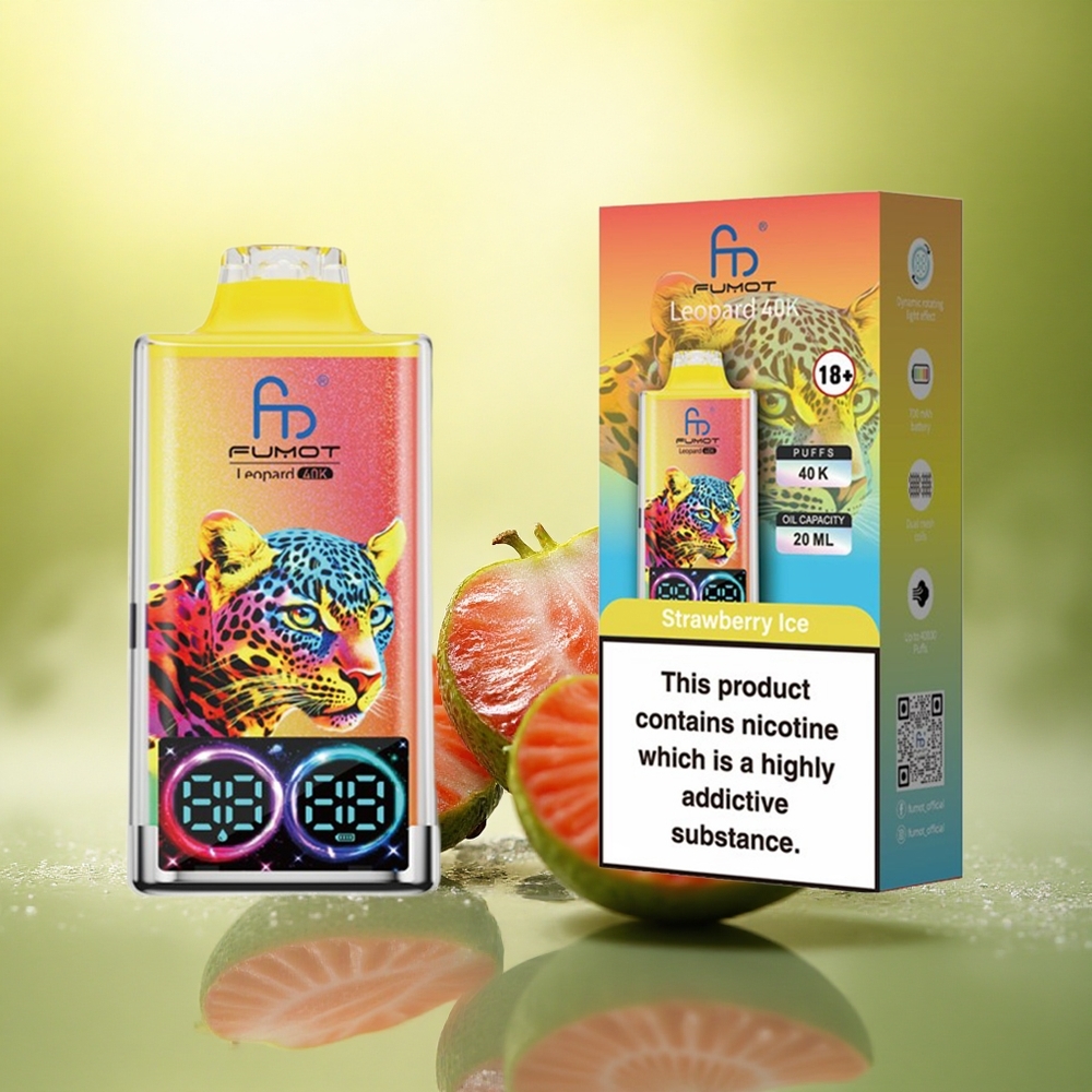 Fumot Leopard 40K Puffs Glace à la Fraise 5% Nicotine 700mAh Dual Mesh