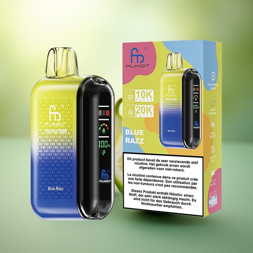 Fumot Tornado 20000 Puffs Bleu Framboise Dual Mesh Coil 20ml 850mAh