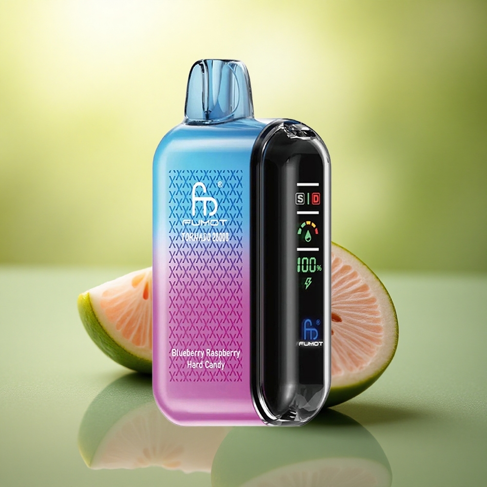 Fumot Tornado 20000 Puffs Bonbon Dur Myrtille Framboise avec Double Mesh Coil et 850mAh