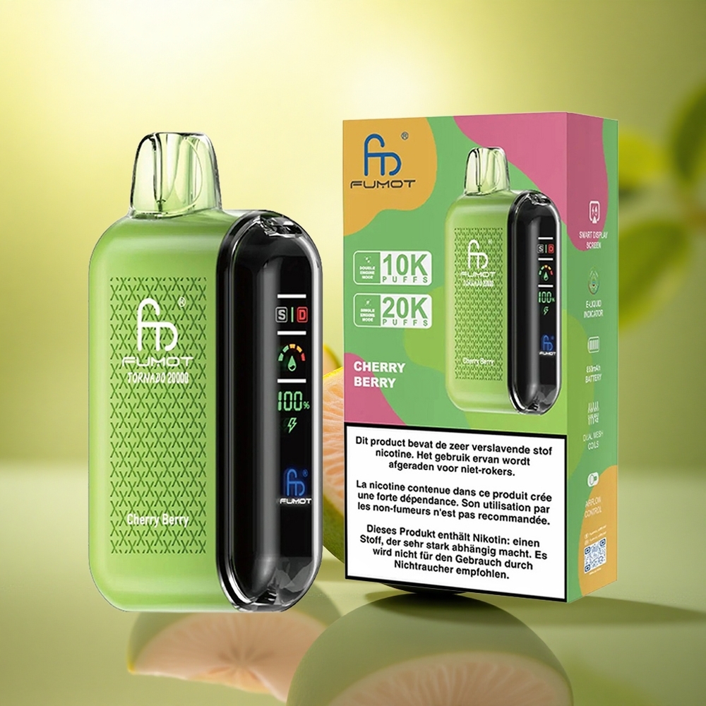 Fumot Tornado 20000 Puffs Cerise Baie Double Mesh 850mAh