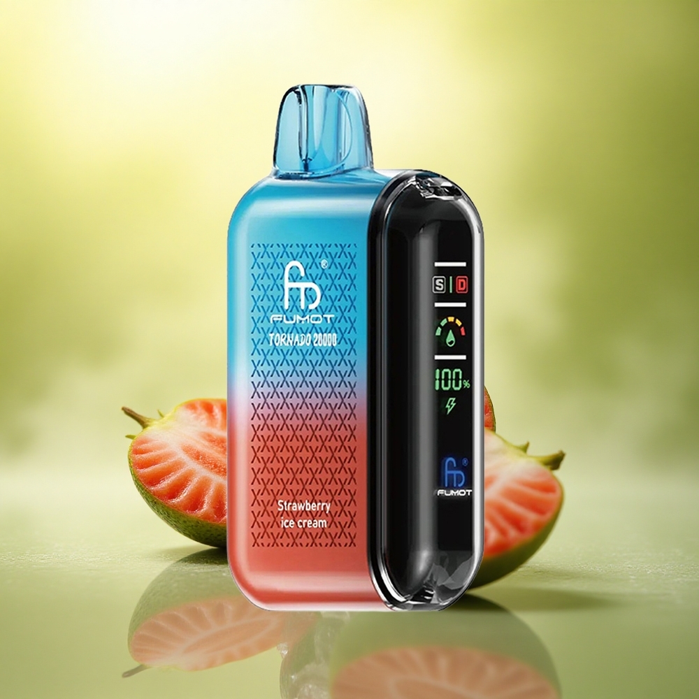 Fumot Tornado 20000 Puffs Crème Glacée à la Fraise avec Double Mesh et 850mAh