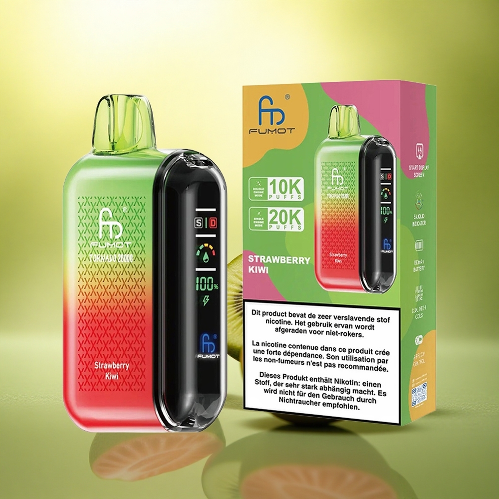 Fumot Tornado 20000 Puffs Fraise Kiwi Dual Mesh 850mAh