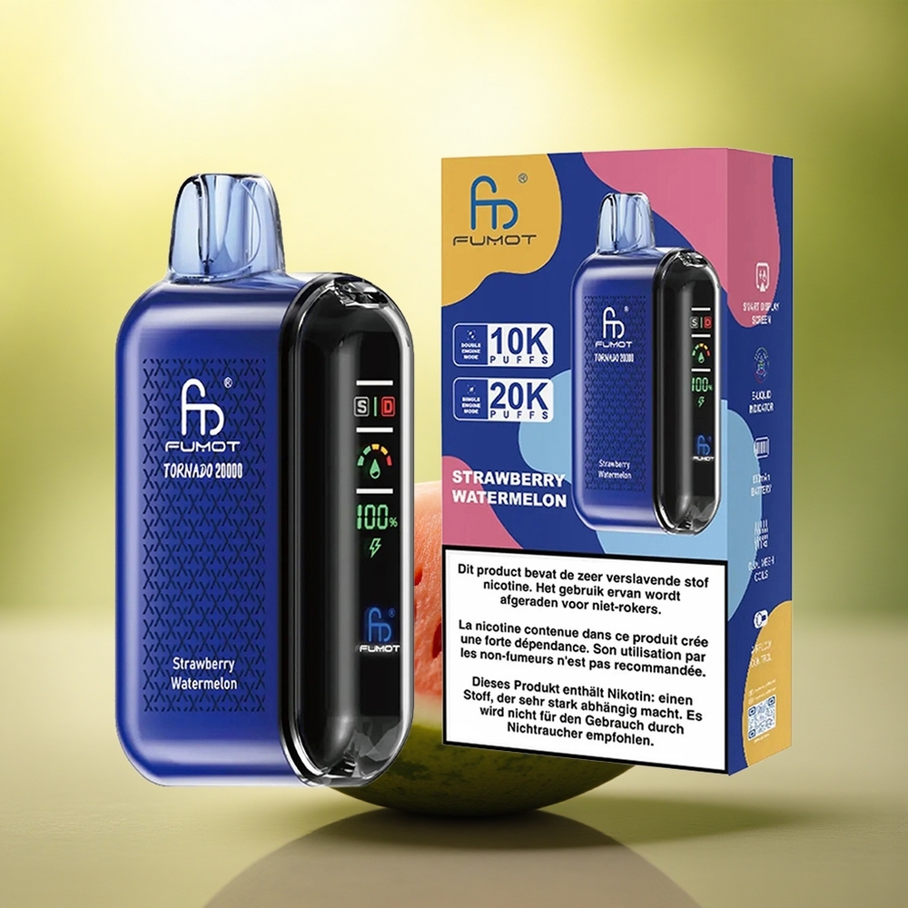 Fumot Tornado 20000 Puffs Fraise Pastèque Dual Mesh Coil 850mAh