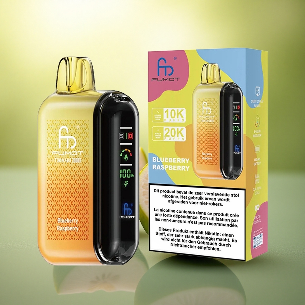 Fumot Tornado 20000 Puffs Framboise Myrtille Dual Mesh 850mAh