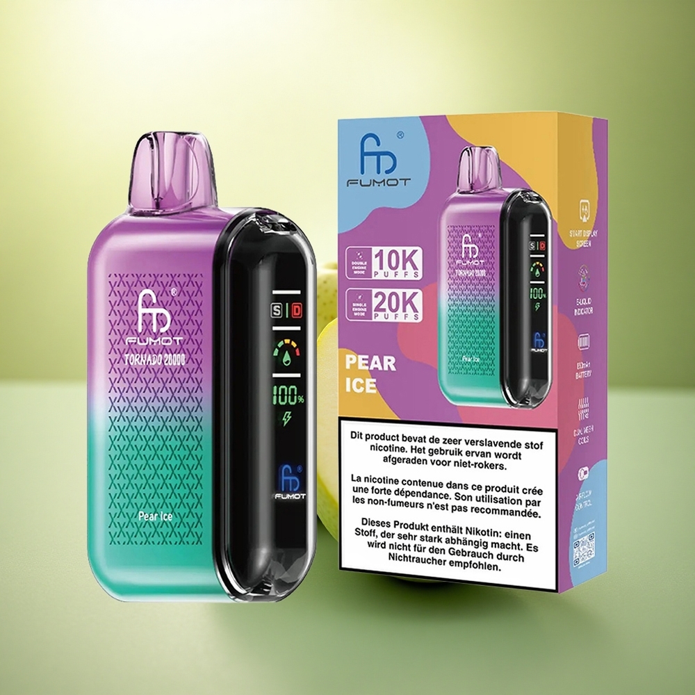 Fumot Tornado 20000 Puffs Glace de Poire Dual Mesh Coil 20ml 850mAh