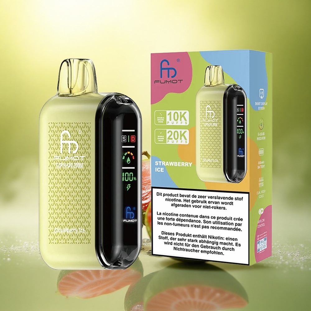 Fumot Tornado 20000 Puffs Glace à la Fraise Dual Mesh 20ml 850mAh