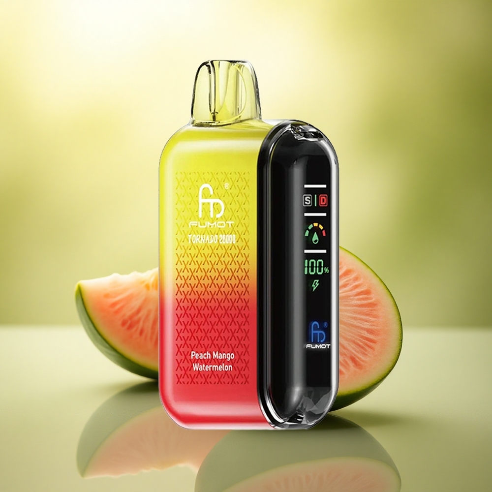 Fumot Tornado 20000 Puffs Pêche Mangue Pastèque Dual Mesh Coil 850mAh