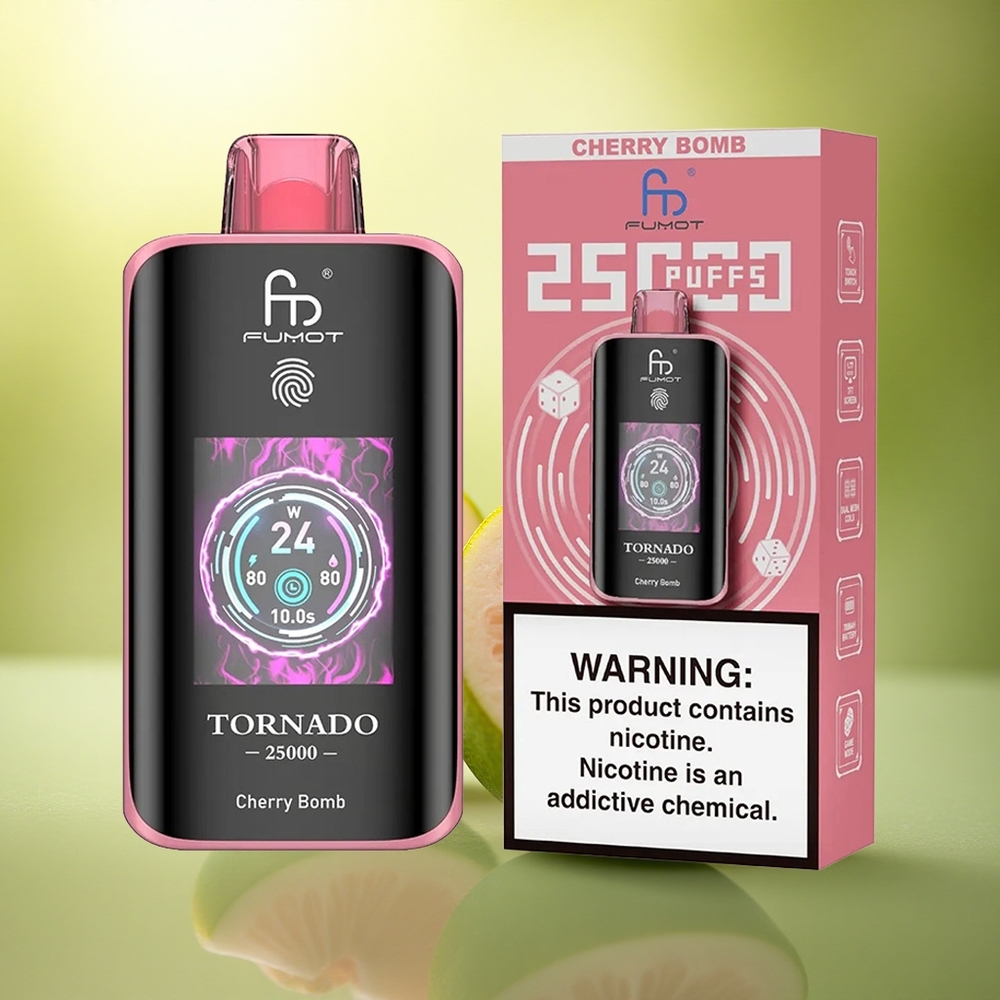 Fumot Tornado 25000 Puffs Bombe Cerise Écran HD 700mAh