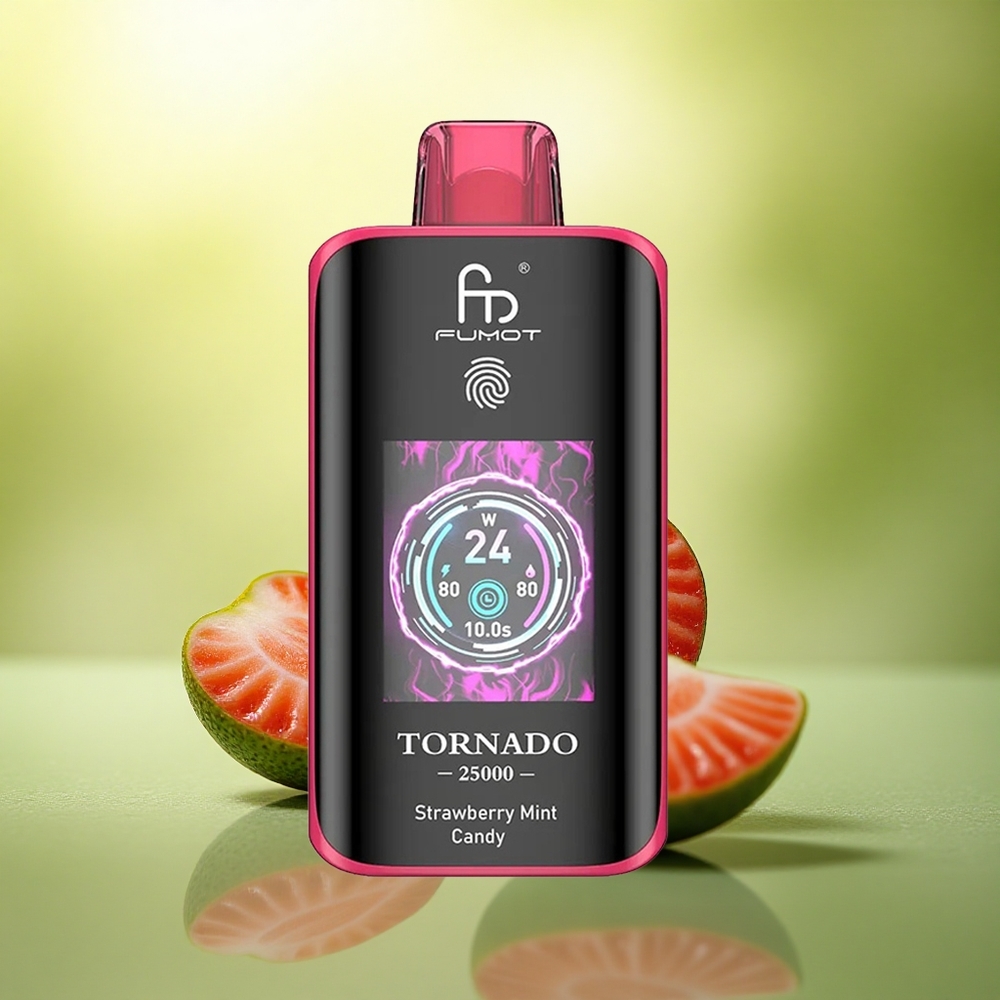 Fumot Tornado 25000 Puffs Bonbon Menthe-Fraise Écran HD 700mAh Type-C