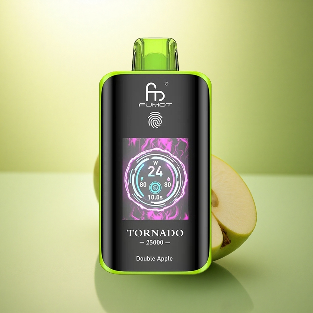 Fumot Tornado 25000 Puffs Double Pomme Écran HD 700mAh 20ml Nicotine