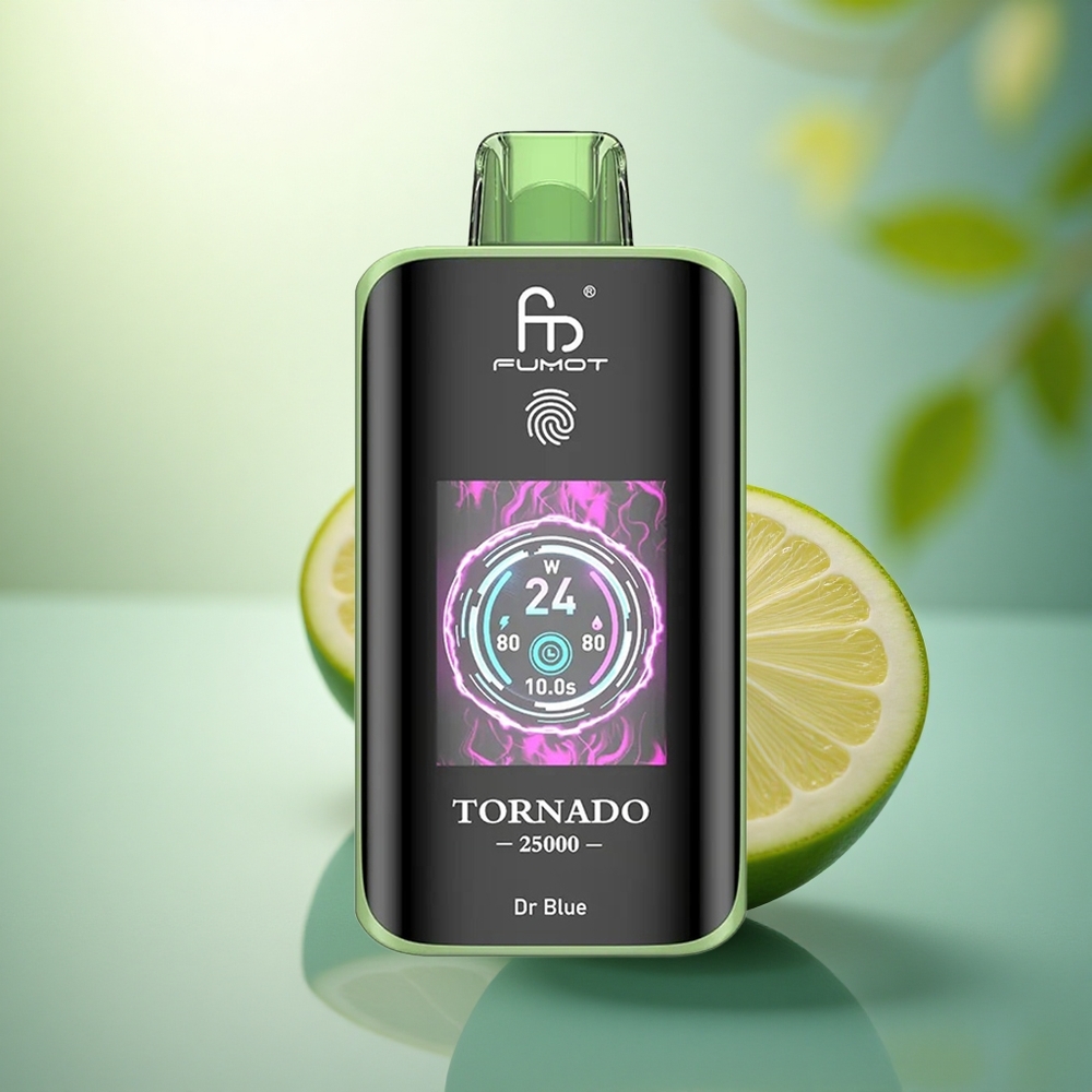 Fumot Tornado 25000 Puffs Dr Bleu Écran HD Batterie 700mAh Nicotine 0/2%/3%/5%