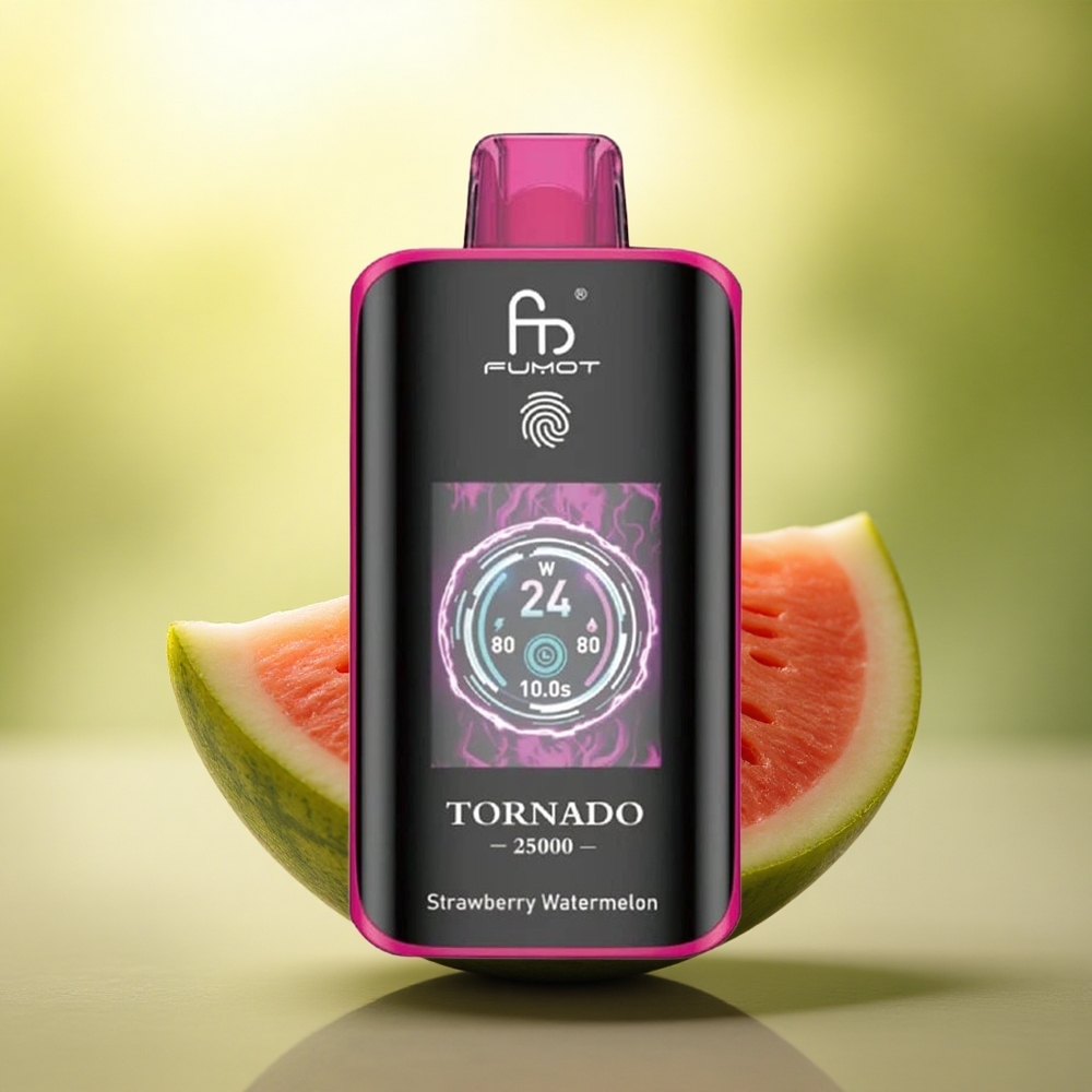 Fumot Tornado 25000 Puffs Fraise Pastèque Écran HD 700mAh 5% Nicotine