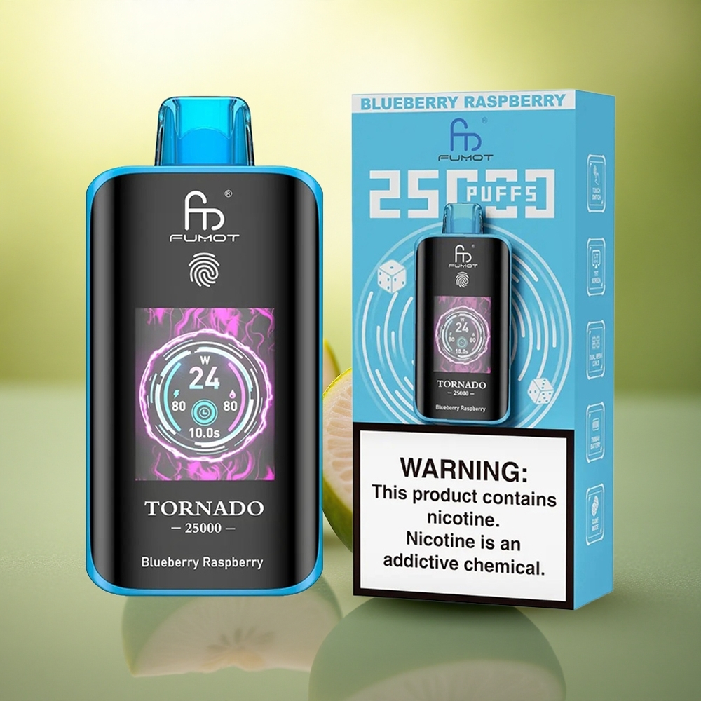 Fumot Tornado 25000 Puffs Framboise Myrtille Écran HD 700mAh Nicotine