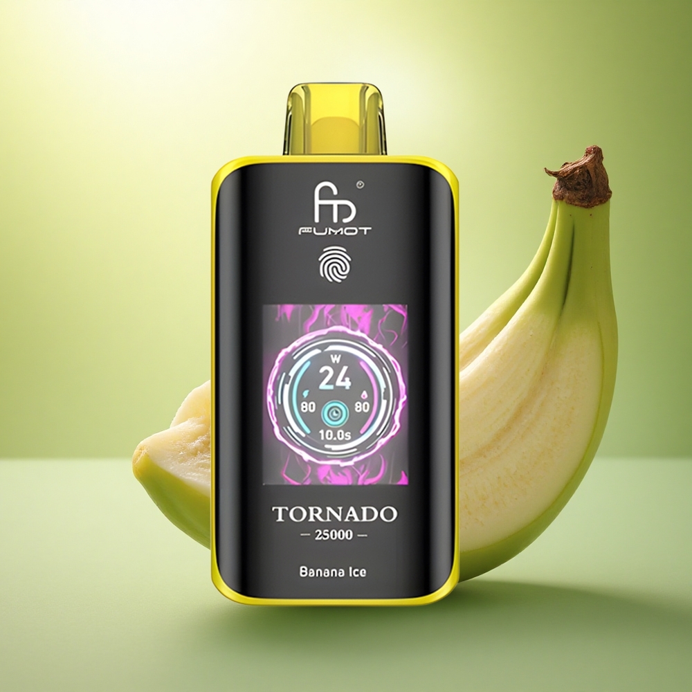 Fumot Tornado 25000 Puffs Glace Banane Écran HD 700mAh