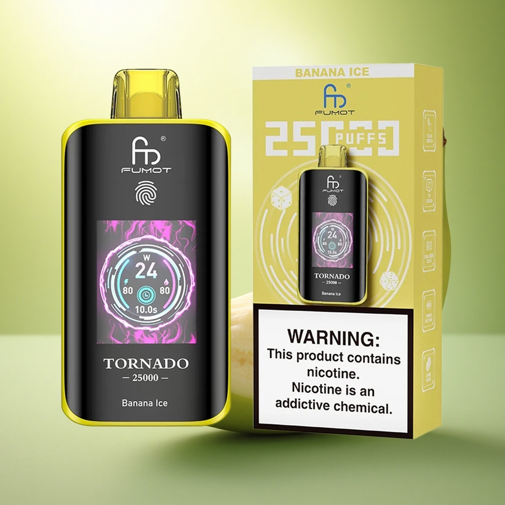 Fumot Tornado 25000 Puffs Glace Banane Écran HD 700mAh