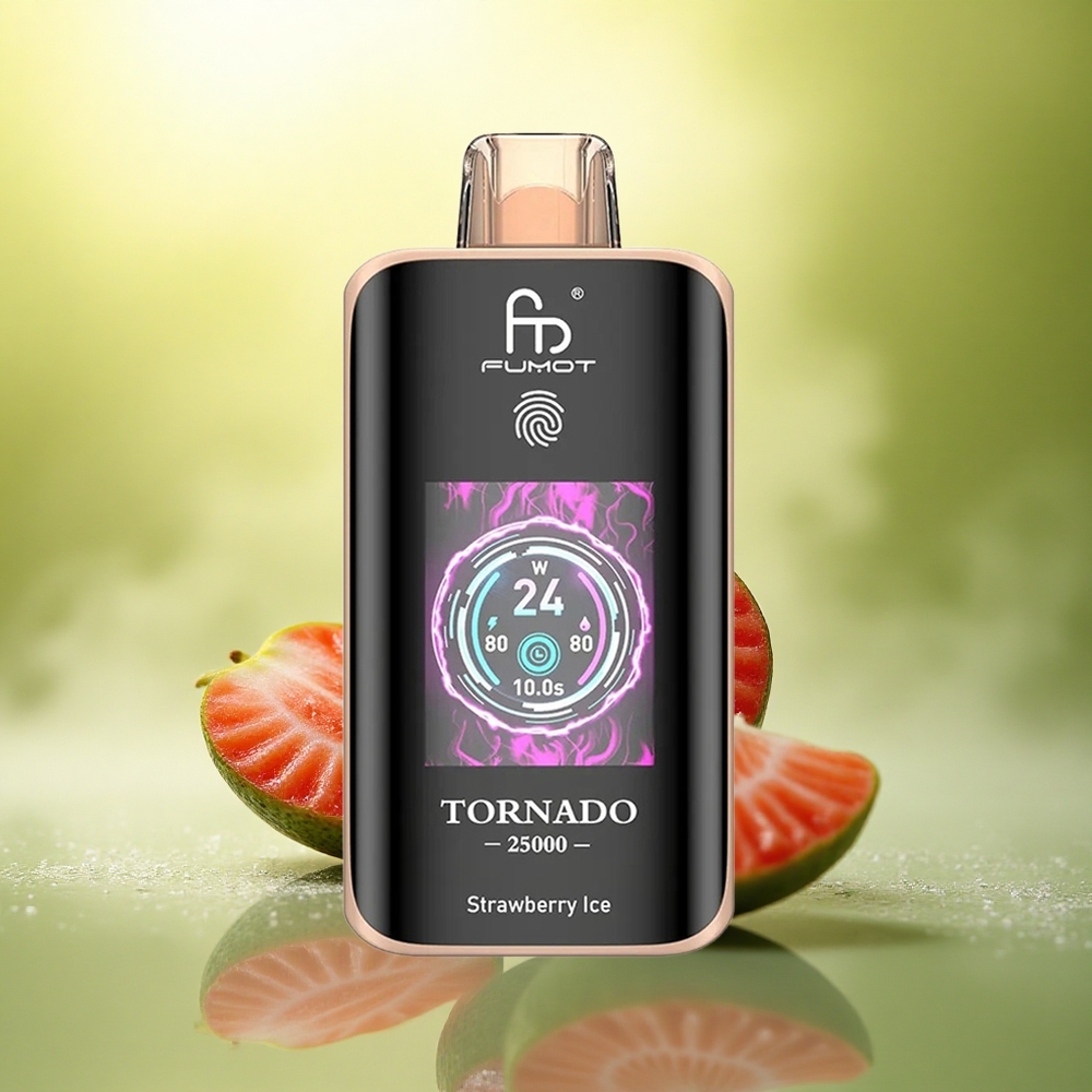 Fumot Tornado 25000 Puffs Glace à la Fraise avec Ecran HD et Batterie 700mAh