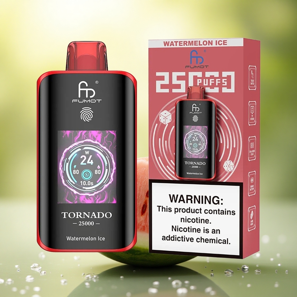 Fumot Tornado 25000 Puffs Glace à la Pastèque avec Écran HD et 700mAh