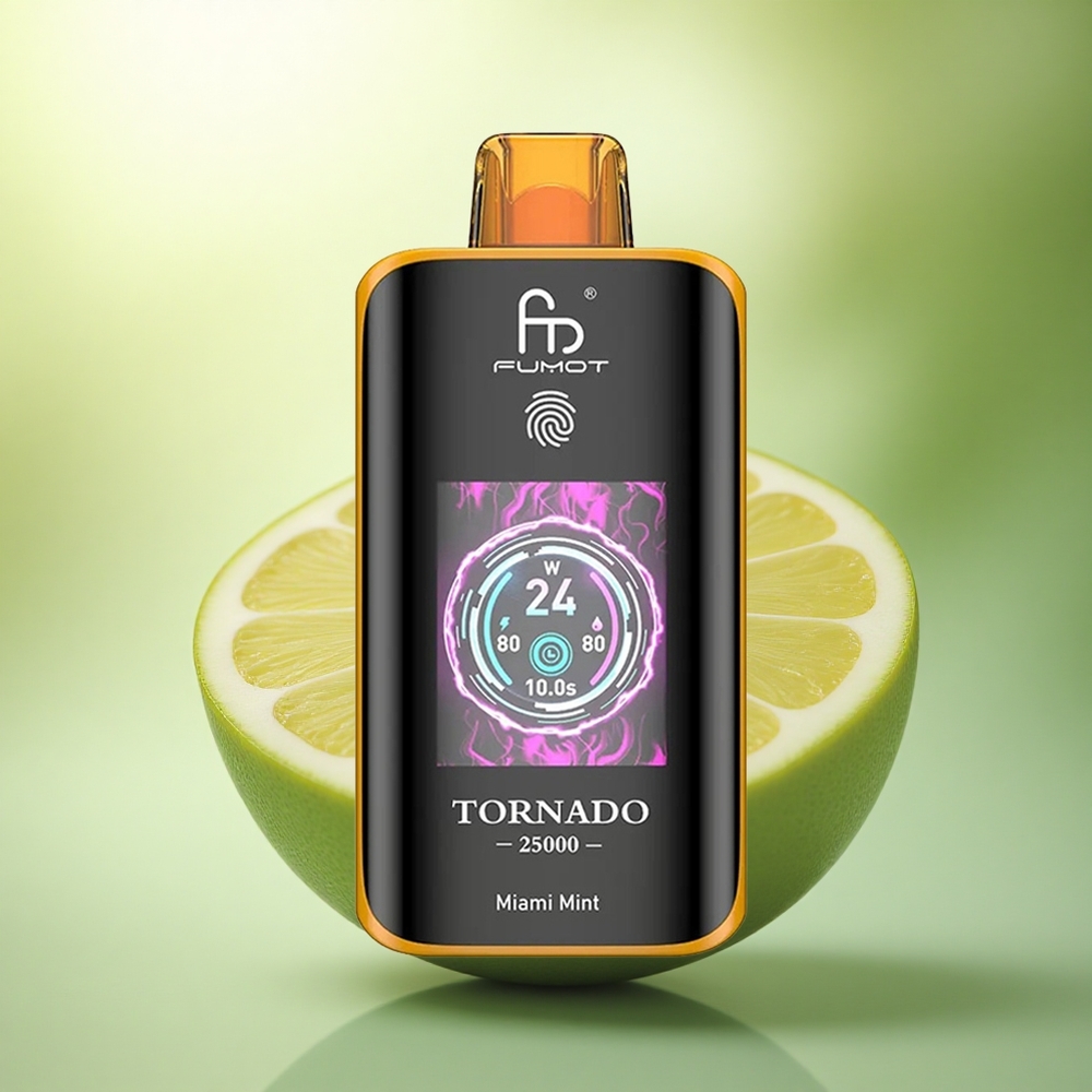 Fumot Tornado 25000 Puffs Miami Menthe Écran HD Batterie 700mAh