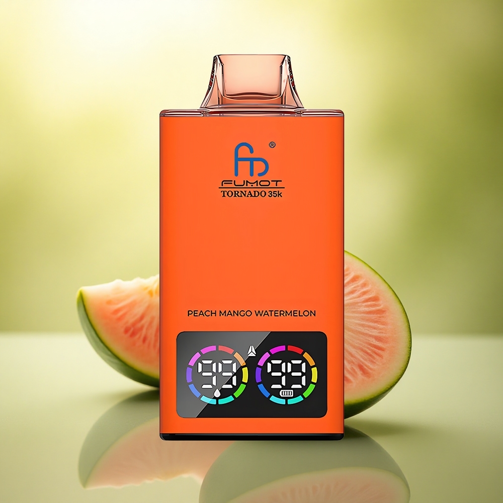 Fumot Tornado 35000 Puffs Eau de Pêche Mangue Pastèque avec Double Mesh et 700mAh