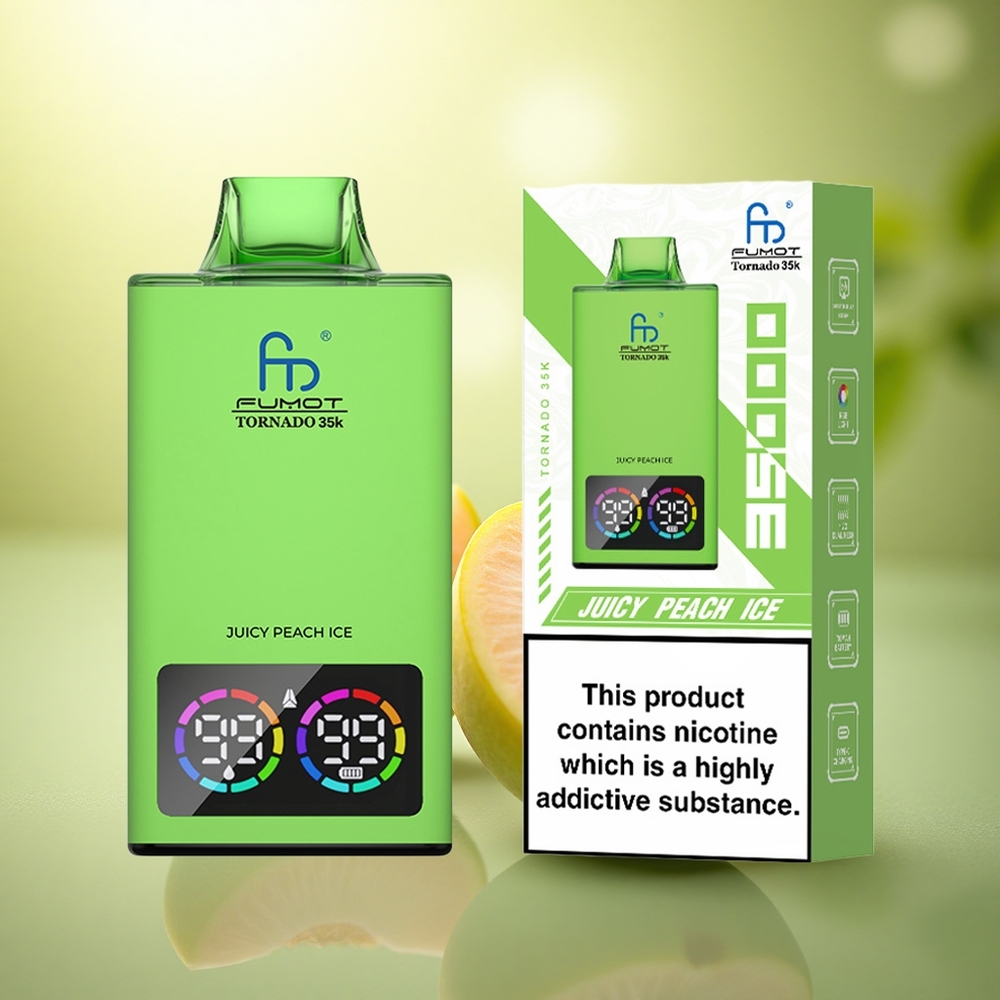 Fumot Tornado 35000 Puffs Glace Pêche Juteuse à Double Mesh et 700 mAh