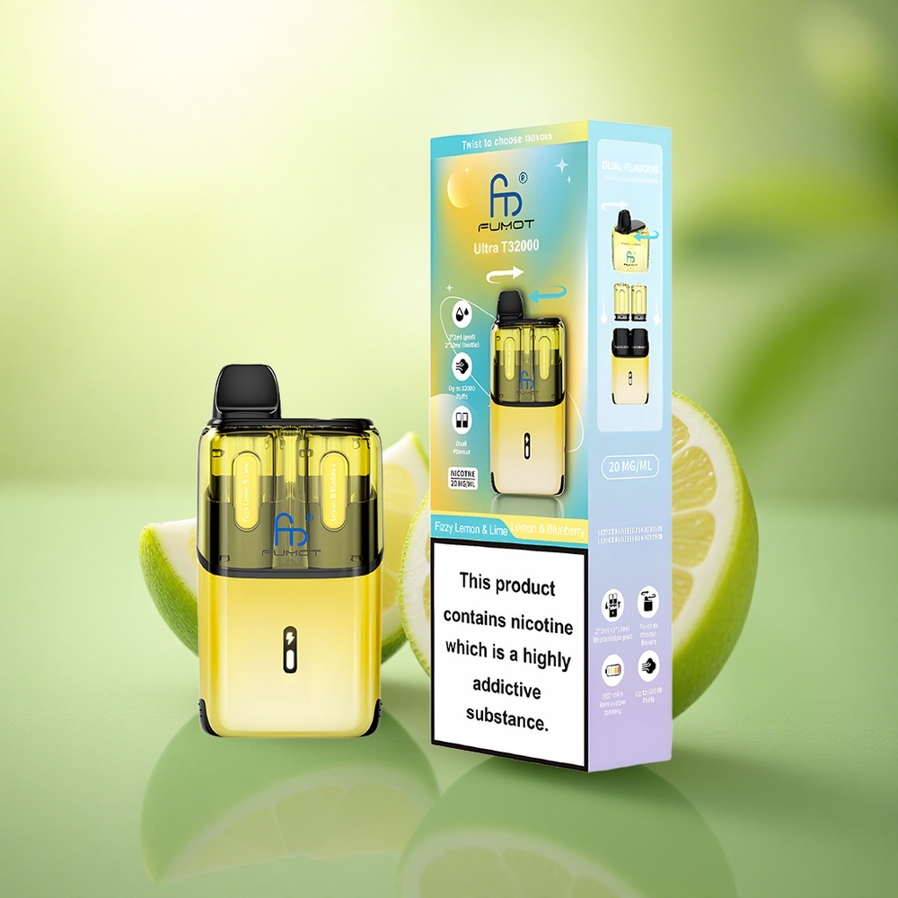Fumot Ultra T32000 Puffs Citron Bleuet Pétillant - Batterie 800mAh & Nicotine 20mg