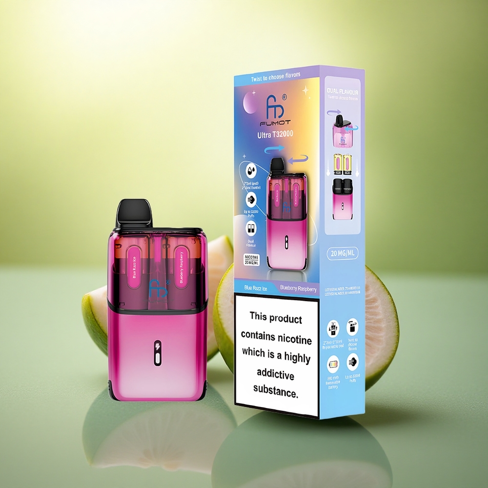 Fumot Ultra T32000 Puffs Glace Myrtille Framboise Bleue - 20mg Nicotine - 800mAh - Bobine Maille Avancée