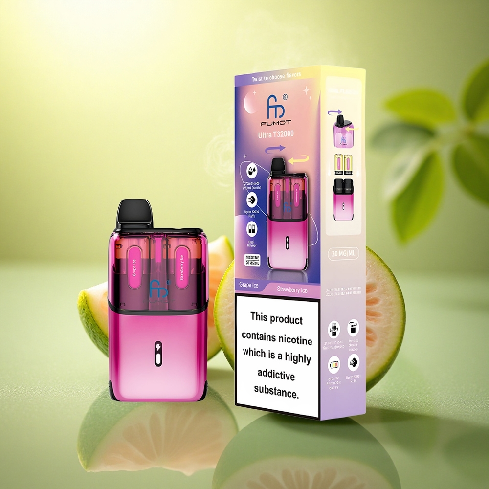 Fumot Ultra T32000 Puffs Glace à la Fraise - Glace au Raisin avec 20mg de Nicotine et 800mAh
