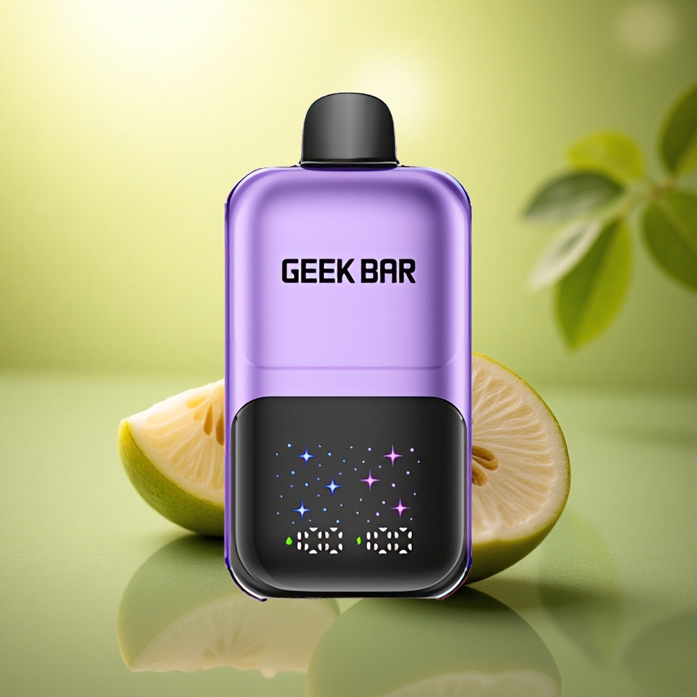 GEEK BAR 2GO 20ml 50000 Puffs Framboise & Raisin avec Écran Interactif et Batterie Rechargeable