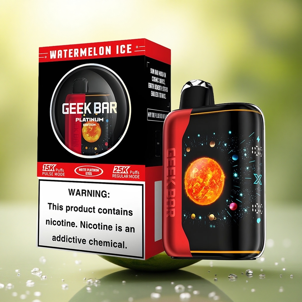 GEEK BAR Platinum Edition 25000 Puffs Glace à la Pastèque avec 2% de Nicotine et Charge Rapide