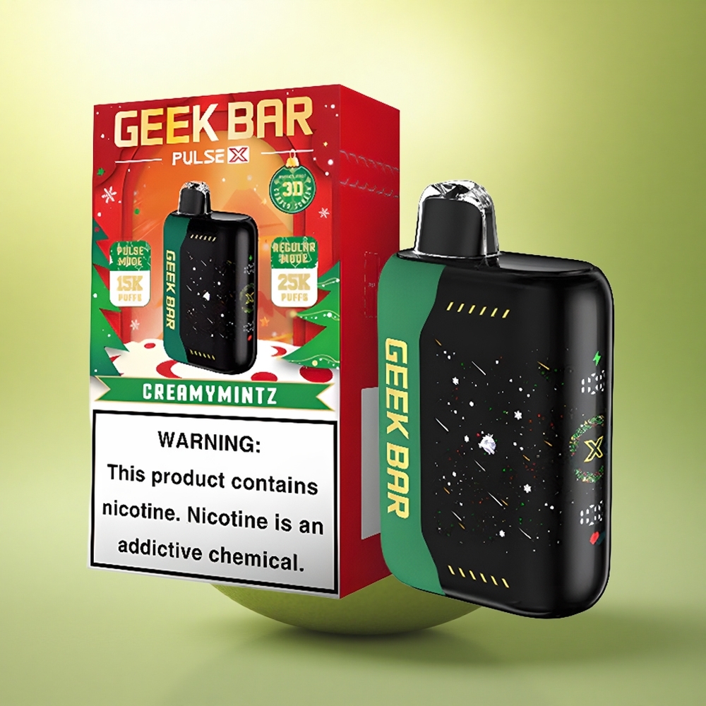 GEEK BAR Pulse X 25000 Puffs Édition Noël avec écran incurvé 3D et 18mL de e-liquide
